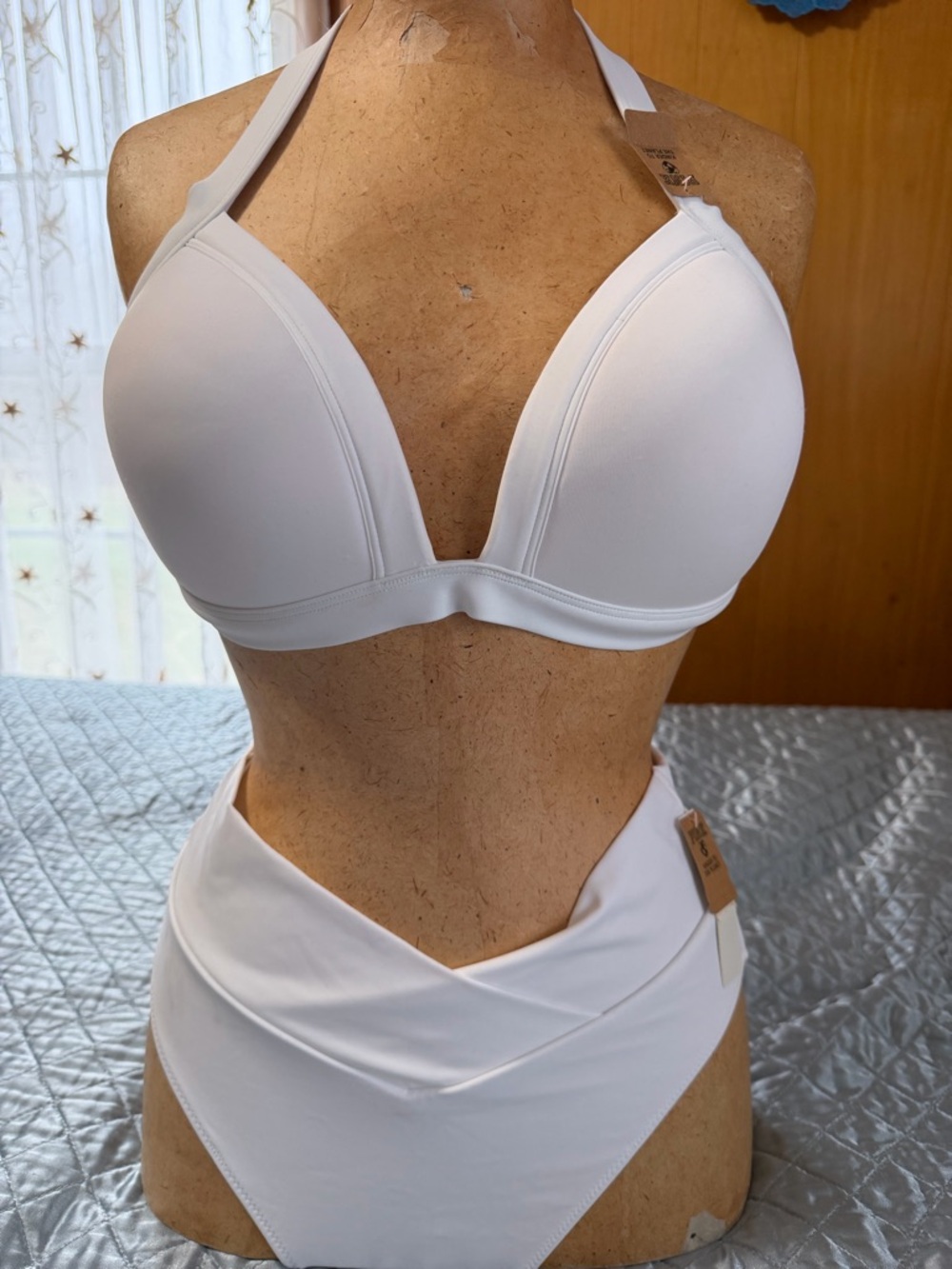 Victorias Secret  Lined Triangle Bikini Top & V crossover high waisted bottom